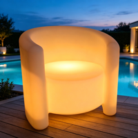 Ensemble de meubles de jardin décoratifs à LED imperméables à 16 couleurs, rechargeables, éclairage lumineux pour table et chaises de jardin, parc, plage
