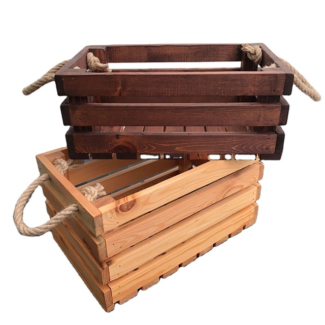 Custom Cheap Wood Crate Storage Book Wood Crate Box Convenient Wooden Crates Wholesale