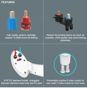Новое поступление, <span class=keywords><strong>2025</strong></span> товары, двойные насадки с регуляторной ручкой для управления горячей и холодной водой, для душа и туалета, биде - Product Image 6