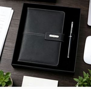 Wholesale Luxury 2026 <b>Notebook</b> Gift Set Custom Logo Printing Hardcover PU Leather Planner Corporate Plain <b>Notebook</b> Set With Pen - Product Image 2
