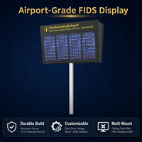 Écran vidéo mural LCD grand format FIDS, option de montage mural ou sur pied pour les tableaux d'affichage des départs et arrivées à l'aéroport