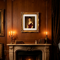 Cadre photo vintage orné en résine dorée et noire, style baroque antique, pour portrait, à poser sur table ou à accrocher au mur