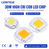 Chip LED COB 30W Sumber Cahaya Putih Hangat 3000K CRI Tinggi Ra95 untuk Lampu Sorot Rel Komersial dengan Basis Aluminium Cermin