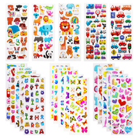 3D Puffy stiker untuk anak-anak hewan angka buah hadiah stiker DIY buku tempel peluru jurnal kerajinan
