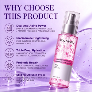 Bruma Facial PDRN Glow Revival con ADN de Sodio, Ácido Hialurónico y Niacinamida, Hidratante, Antioxidante, Iluminadora del Tono de Piel, OEM, Marca Privada - Product Image 5