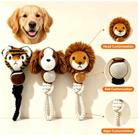 Nouveauté 2026 : Jouet interactif 3-en-1 personnalisé pour chien, en peluche et balle de tennis, en forme d'animal, pour mâcher