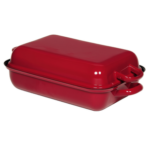 ถาดอบพร้อมฝาปิดเคลือบสีแดงรูปทรงสี่เหลี่ยมผืนผ้าสำหรับใช้กับเตาอบ - Product Image 2