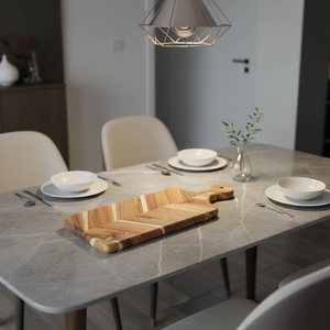 Tabla de Charcutería en Espiga de Acacia y Madera de Caucho Ecológica Lumina para Aperitivos, Quesos, Carnes o Bocadillos de 17 Pulgadas - Product Image 5