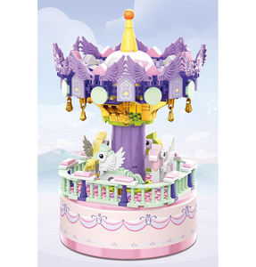 Carillon Musicale Fai-da-te a Blocchi da Costruzione, Carosello dei Sogni con Funzione Girevole, Giocattolo Creativo da Assemblare per Regalo di <span class=keywords><strong>Compleanno</strong></span> e Decorazione Domestica - Product Image 1