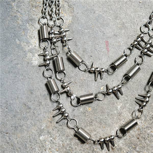 मिश्र धातु धातु शंकु कनेक्शन बेली चेन कार्गो पैंट श्रृंखला बहुमुखी यूनिसेक्स हिप हॉप रॉक पंक डिस्क फैशन कमर चेन - Product Image 3