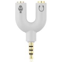 Adaptateur Répartiteur Audio Stéréo 3,5 mm en U pour Casque et Microphone, Compatible PS4, PC, Ordinateur Portable