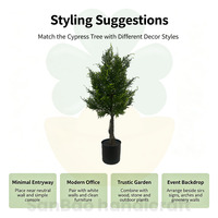 Cyprès artificiel à sommet incurvé H70cm, plante verte artificielle en pot pour la maison, le bureau, la table, le balcon, la cour, la véranda, la décoration