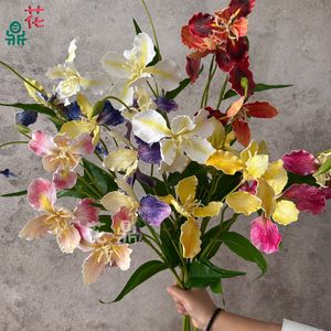 Orquídeas Iris de EVA con 3 Cabezas, Flores de Seda para Decoración de Pasillos de Boda, Decoraciones Artificiales para Paredes Florales - Product Image 1