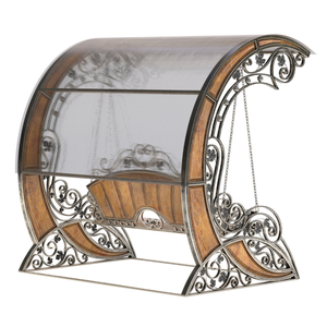 Balançoire contemporaine en fer forgé double porche pour parc et extérieur Construction métallique durable - Product Image 3