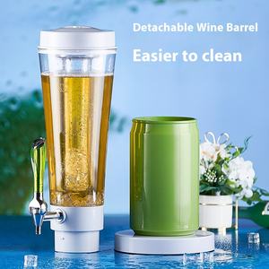 Dispensador <span class=keywords><strong>de</strong></span> bebidas <span class=keywords><strong>de</strong></span> plástico <span class=keywords><strong>de</strong></span> 3L <span class=keywords><strong>con</strong></span> logotipo personalizado, luces LED, tubos <span class=keywords><strong>de</strong></span> hielo para Bar, restaurante, barriles <span class=keywords><strong>de</strong></span> vino artesanales <span class=keywords><strong>con</strong></span> base <span class=keywords><strong>de</strong></span> lata duradera - Product Image 3