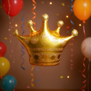 Globos Metálicos con Forma de Corona Dorada para Fiestas, 90x98 cm, Bolsa de 12 Unidades - Product Image 5