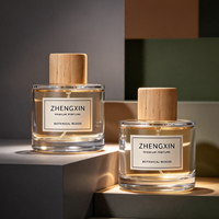 Kotak Kemasan Parfum Kaca Berkualitas Tinggi dengan Tutup Kayu Bulat, Botol Parfum Semprot Custom 30ml 50ml 100ml dan Tutupnya