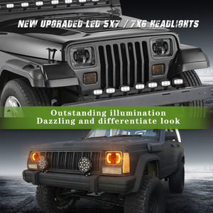 Proyector de haz de luz LED para camión, haz de luz sellado rectangular con DRL y señal de giro para Jeep XJ YJ, <span class=keywords><strong>2021</strong></span>, 120W, Hi/Lo, 6x7, 5x7 - Product Image 5