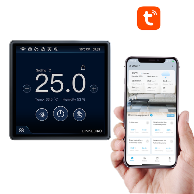 Digital Colorful Display Smart Thermostat for HVAC System Fan Coil Unit Thermostat