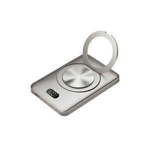 Venta caliente soporte giratorio de 360 grados banco de energía inalámbrico magnético Función de despertador automático cargador móvil portátil - Product Image 4
