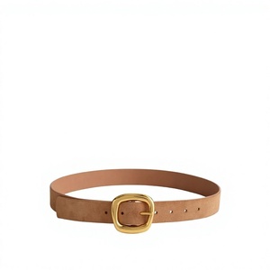 Ceinture en acier carré à boucle ardillon en cuir de vachette style vintage, écologique, durable, imperméable, respirante, légère et très résistante - Product Image 5