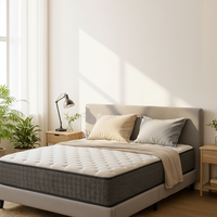 Matelas hybride orthopédique COSTFULL King Size à ressorts ensachés compressé 14 pouces avec mousse à mémoire de forme en gel, design moderne, coton