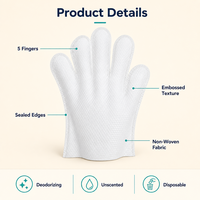 Gants de toilettage pour animaux de compagnie, lingettes jetables pour chiens et chats, désodorisants, sans alcool, non parfumés, imperméables, pour le nettoyage des poils, spa, lot de 6, portables