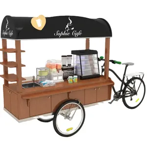 Moderne Fiets Koffie Voedsel Winkelwagen Aangepaste Cafe Bar Winkelwagen