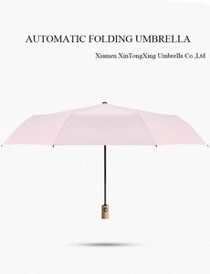 <b>Windproof</b> Pongee Rain Travel 3 Open Auto Close Big Folding Uv <b>Umbrella</b> Automatic Foldable - Product Image 5