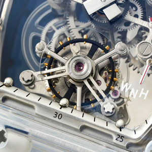 Reloj tourbillon de alta calidad para hombre, reloj mecánico automático con cristal de zafiro esqueletizado en forma de tonneau. - Product Image 4
