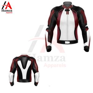 Unisex Black Red White Motorcycle Leather Jacket Front Zip Closure <b>Stand</b> Collar Colorblock Design Side Zip Pockets Windproof - Product Image 4