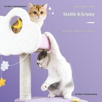 Arbre à chat en peluche en forme de nuage avec lit intégré, structure de grimpette de luxe à 6 niveaux, plateformes de saut pour chats