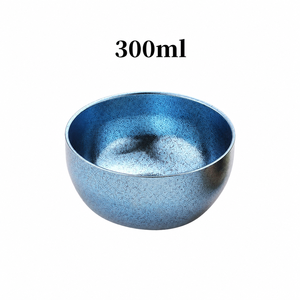 Bol à riz coréen vintage à double couche en acier inoxydable 304, design classique, gris neige, bol à soupe anti-chute, vaisselle pour enfants - Product Image 6