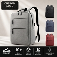 Sac à dos pour ordinateur portable personnalisé avec logo, imperméable, avec port USB, en tissu Oxford, fin, 17,3 pouces, pour hommes et femmes, loisirs, bureau, Ryanair, 4 couleurs