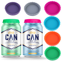 Couvre-boîtes en silicone anti-fuite réutilisables de qualité alimentaire pour canettes de bière et de soda LFGB FDA Logo personnalisé Vente en gros OEM personnalisé