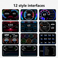 OBD2 + GPS jauge intelligente 3.5 pouces écran HUD P2 affichage tête haute Instrument numérique intelligent compteur de vitesse accessoires de voiture