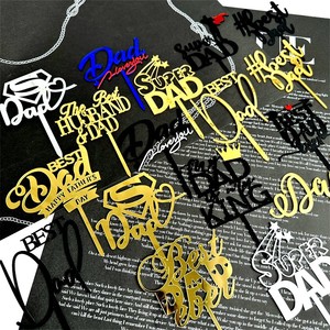 Nuovo stile in acrilico cake topper decorazione della torta del giorno del papà acrilico miglior papà - Product Image 1