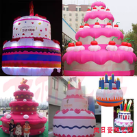 Modèle de gâteau d'anniversaire gonflable géant pour la décoration de fête