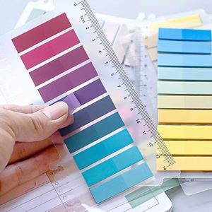 New Gradient Page Label Notes Index Label Sticker Flag Can Write Self-Adhesive Book Labels Memo <b>Pads</b> Ruler Learning Office Memos - Product Image 2