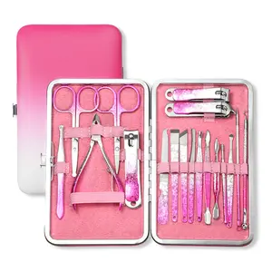 New Creative Custom 7/12/18 PCS Manicure Set Stainless Steel Nail Clipper Set Nail Care Cutter Kits PU Leather For Manicure Care