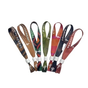 Pulsera de Tela Tejida con Impresión por Sublimación de Logotipo Personalizado, Impresa por Transferencia de Calor, de Un Solo Uso, para Eventos, Festivales y Fiestas - Product Image 1