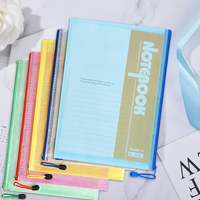 Dossier de fichiers en maille PVC taille A4 sac de documents étanche transparent pour l'école, le bureau, l'organisation des papiers (paquet de 5, multicolore)