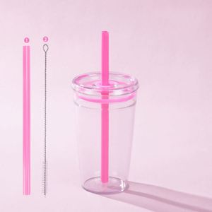 Bouteille à paille réutilisable en Tritan avec logo personnalisé, légère pour les voyages et les road trips - Product Image 5