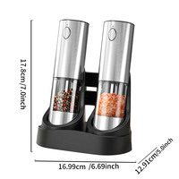Ensemble moulin à sel et à poivre électrique rechargeable 2026, grande capacité 190 ml, avec base et poignée