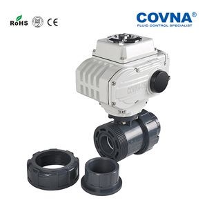 Vanne à boisseau sphérique électrique COVNA DN15, type marche/arrêt et régulation, double union, contrôle d'eau 4 points, structure papillon en UPVC - Product Image 4