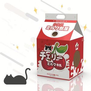 Milk Corrugated Paper Hard-Wearing <b>Cat</b> <b>Scratch</b> <b>Board</b> House Snap Button Closure Rectangle Shape Eco-Friendly Customizable Pet Bed - Product Image 2