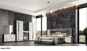 2024 Newest Design Bedroom Set Hot Selling Model Full Painting Luxury Modern king Size Wooden High Quality Bedroom Set - Product Image 5