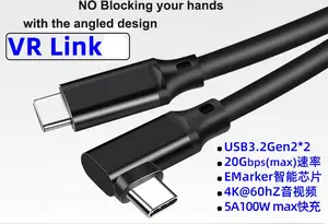 5 A 100 W VR Headset USB TYPE C Kabel 90 Grad USB-C Kabel für VR Oculus Quest Link USB3.2 GEN2 20 Gbps 4K@60Hz