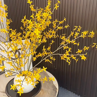 Branches de forsythia artificielles faites à la main, fleurs jaunes au toucher réel, décoration de mariage pour mariage printanier, Pâques, Noël