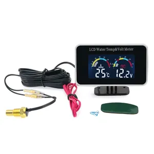 Prix <span class=keywords><strong>d</strong></span>'usine - Voltmètre numérique LCD pour <span class=keywords><strong>voiture</strong></span> + thermomètre de température de l'<span class=keywords><strong>eau</strong></span> 2 en 1 avec capteur de 10 mm 12V24V - Product Image 2